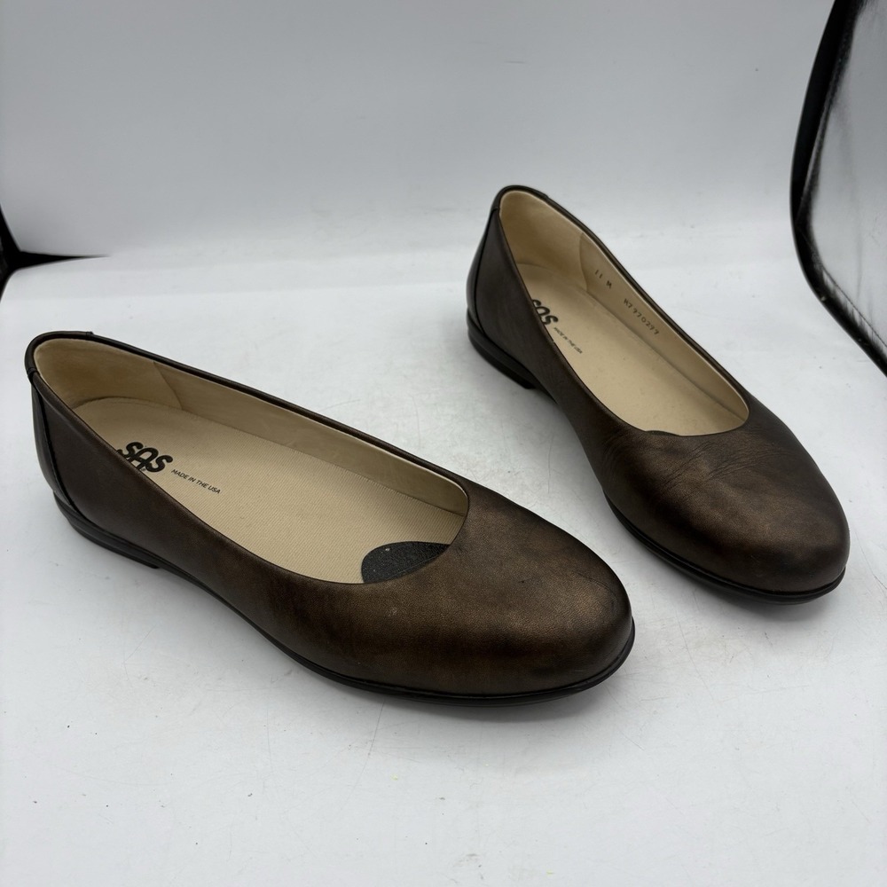 SAS Shoes Womens‎ Size 11 M Scenic Ballet Flats Loafers Bronze Metallic Comfort